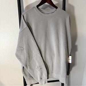 Glitter Star-Sleeve Pullover (Large)